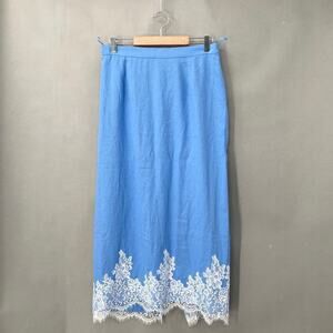WAYF Pippa Lace Linen Blend Skirt Womens Large Cottagecore Romantic Soft Girl